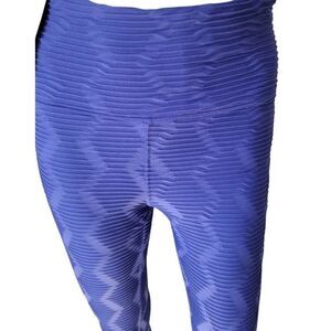 Mono B Bronze Blue/Purple High Intensity Work Out Ribbed Activewear Leggings SzS